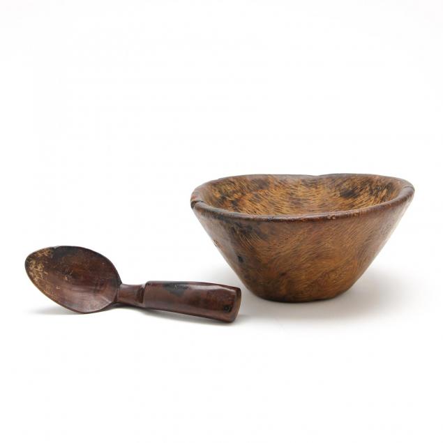 antique-carved-wood-bowl-and-spoon