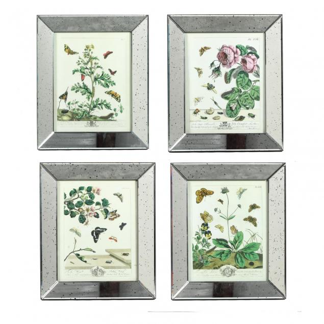 set-of-four-decorative-prints-in-mirrored-frames