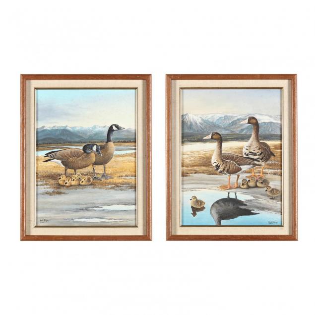 bob-elgas-mt-1920-2010-two-paintings-of-waterfowl