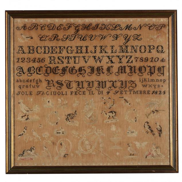 19th-century-italian-needlework-sampler