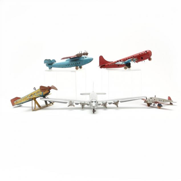 group-of-five-vintage-commercial-airplanes