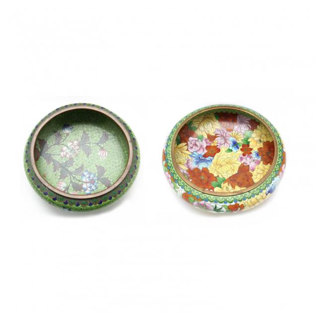 two-contemporary-chinese-cloisonne-low-bowls