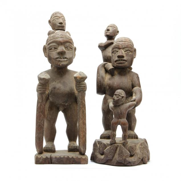 two-tribal-wood-statues