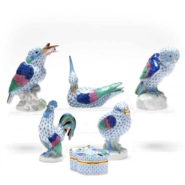 a-group-of-six-herend-bird-figurines-blue-fishnet