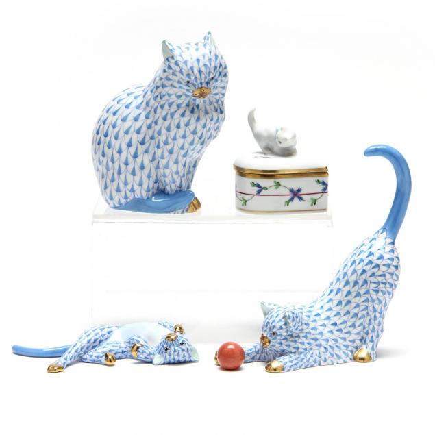 herend-cat-figurine-grouping