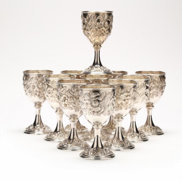 set-of-11-s-kirk-son-repousse-sterling-silver-goblets