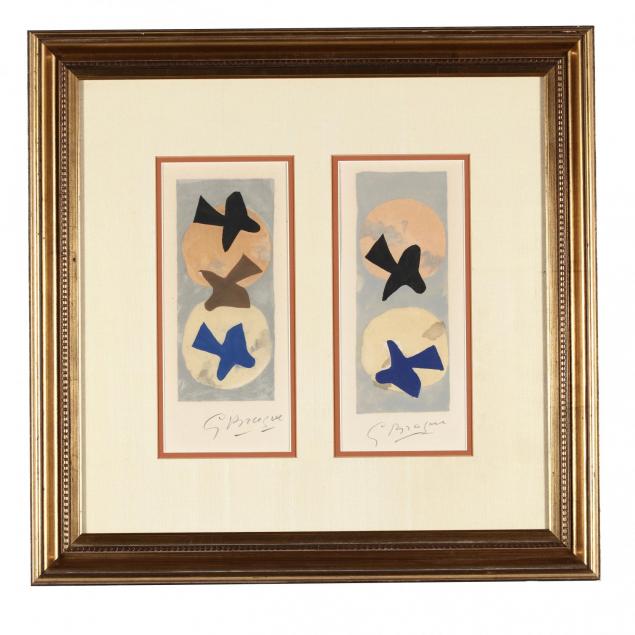 georges-braque-fr-1882-1963-pair-of-framed-lithographs-i-soleil-et-lune-i-i-and-i-soleil-et-lune-ii-i