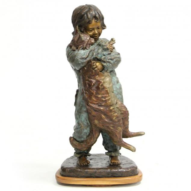 contemporary-signed-life-size-bronze-girl-with-cat