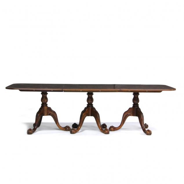 chippendale-style-triple-pedestal-dining-table