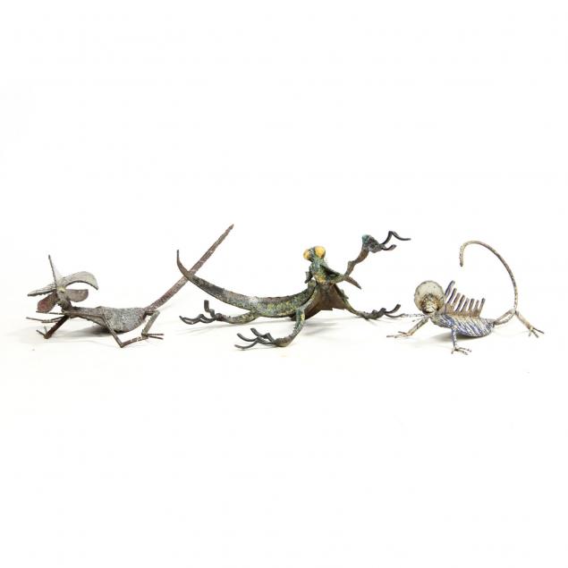 three-artist-signed-industrial-outdoor-figures-of-lizards
