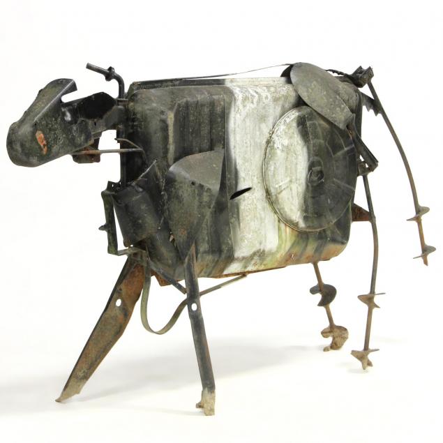 industrial-found-object-outdoor-sculpture-of-a-belted-galloway-cow