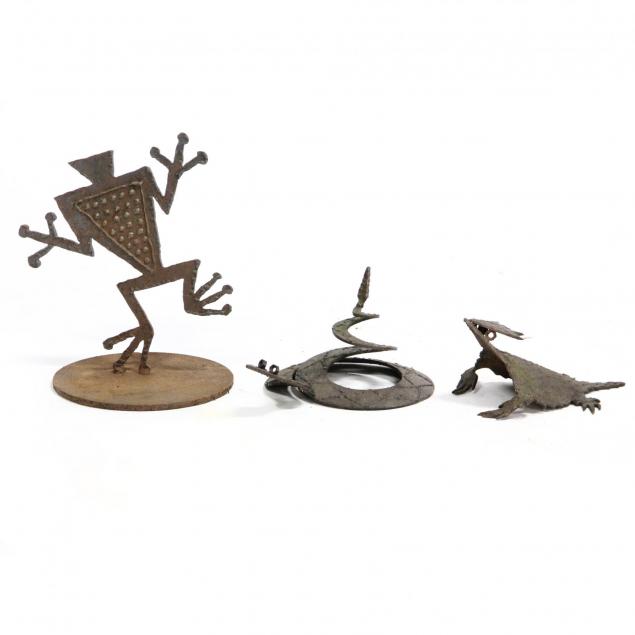 three-signed-iron-found-object-sculptures