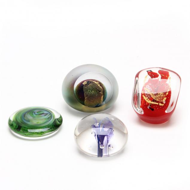 four-art-glass-paperweights