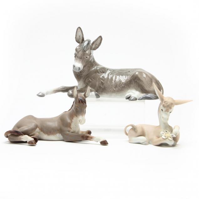 three-lladro-donkeys