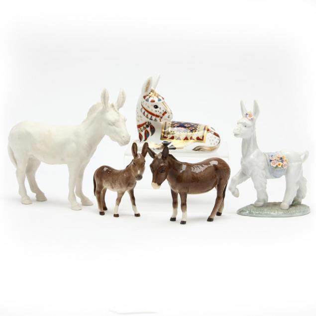 five-fine-porcelain-donkeys