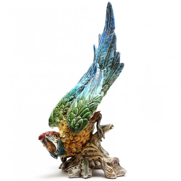 italian-majolica-life-size-sculpture-of-a-macaw