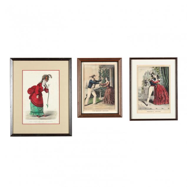 three-hand-colored-currier-and-ives-lithographs
