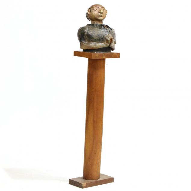 mid-century-pottery-bust-on-stand