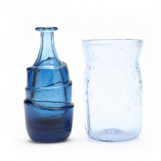 two-north-carolina-modern-art-glass-vases