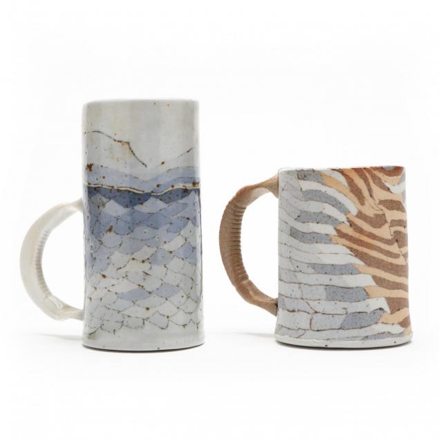 michael-haley-two-neriage-style-pottery-mugs