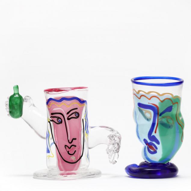 katherine-william-berstein-nj-nc-two-figural-art-glasses