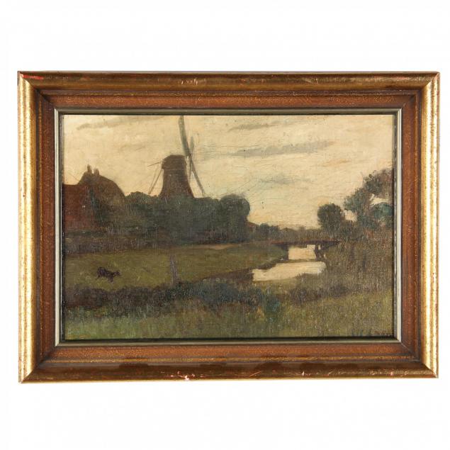 antique-painting-of-a-dutch-windmill