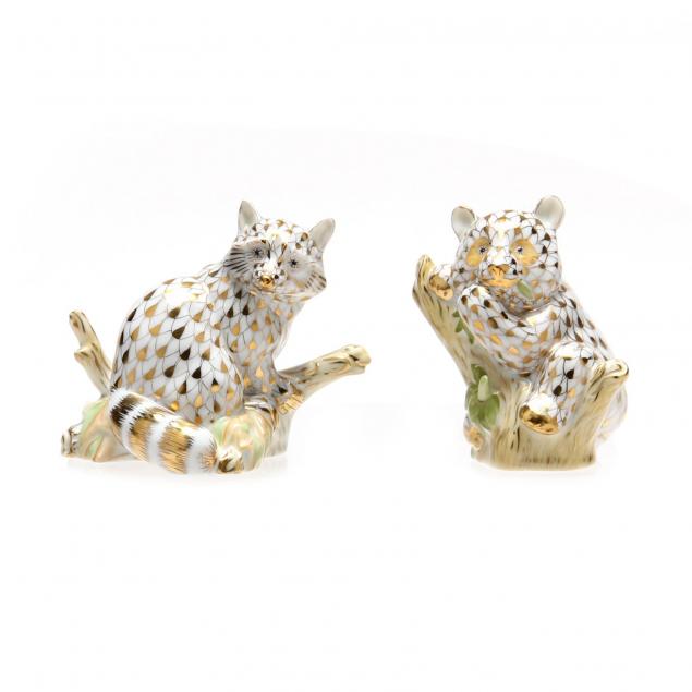 two-herend-gold-fishnet-figurines