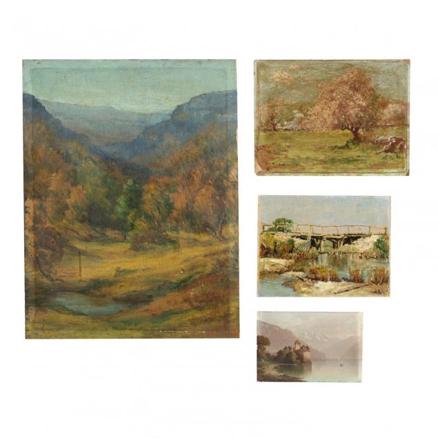 four-unframed-landscape-paintings