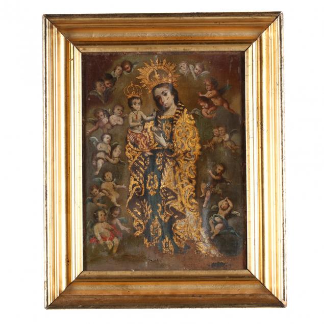 antique-retablo-of-the-madonna-child-with-angels