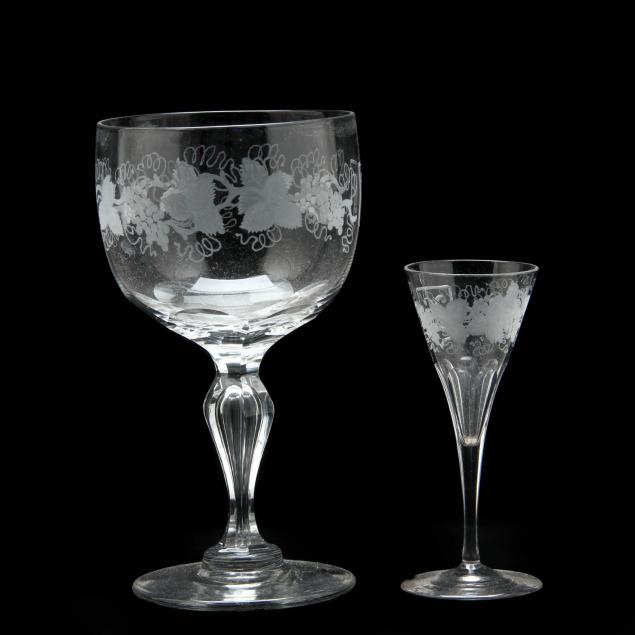 16-piece-set-of-antique-engraved-stemware