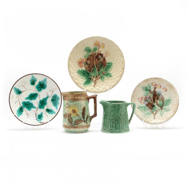 five-pieces-of-antique-majolica