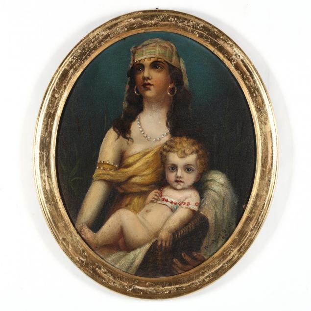 winifred-beal-early-20th-c-orientalist-portrait-of-a-woman-and-child