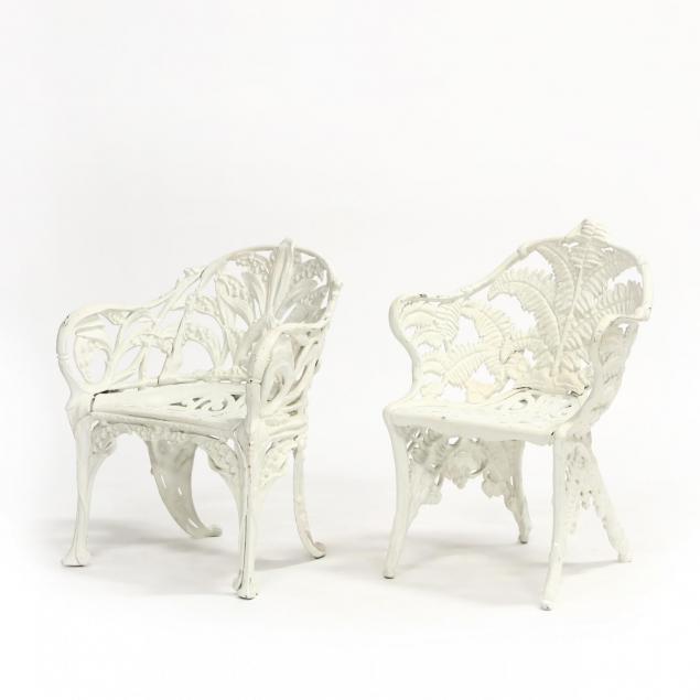 two-antique-cast-aluminum-garden-chairs
