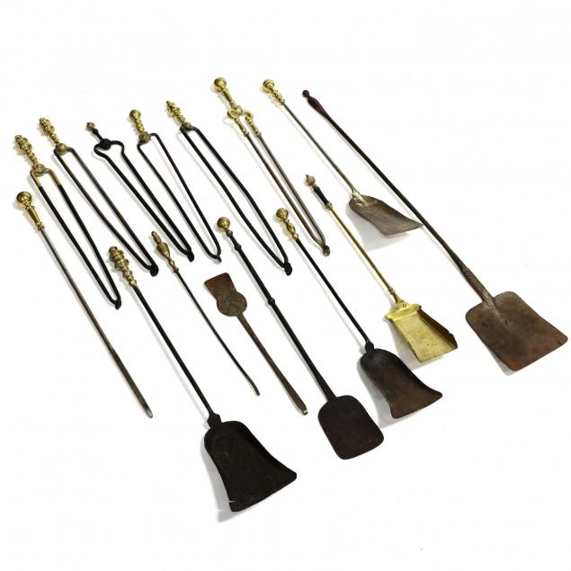 thirteen-antique-fireplace-tools