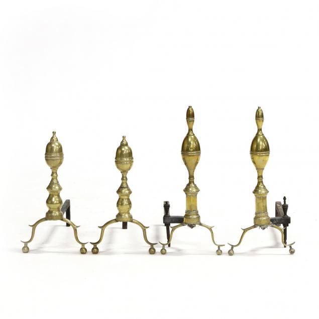 two-pair-of-chippendale-style-andirons