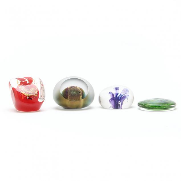 four-art-glass-paperweights