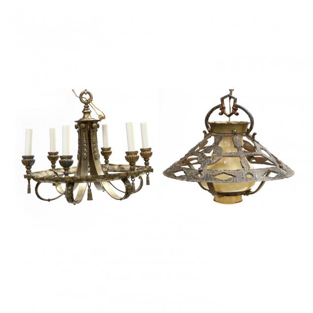 two-vintage-chandeliers