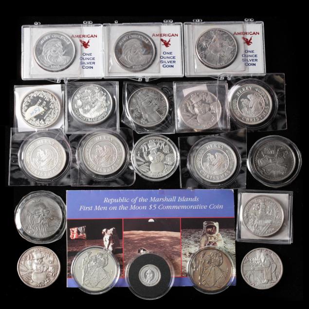 17-one-troy-ounce-silver-rounds-with-christmas-themes