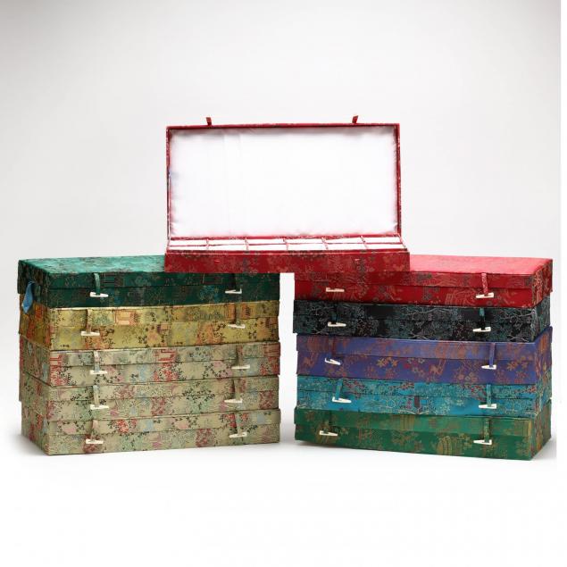 eleven-chinese-silk-boxes