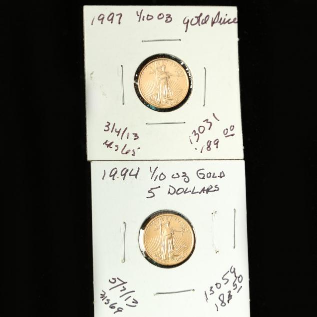 two-uncertified-5-gold-american-eagles