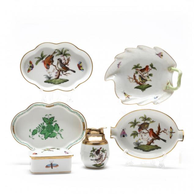 seven-pieces-of-herend-porcelain