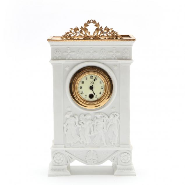 bisque-porcelain-mantle-clock