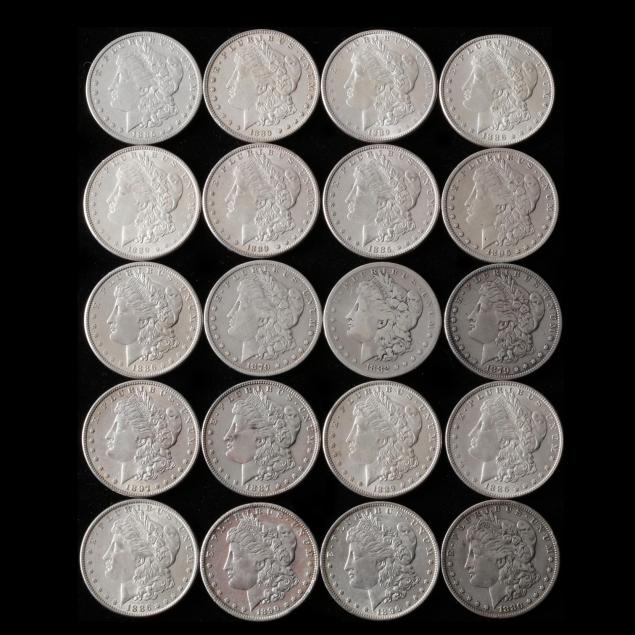 roll-of-20-circulated-morgan-silver-dollars