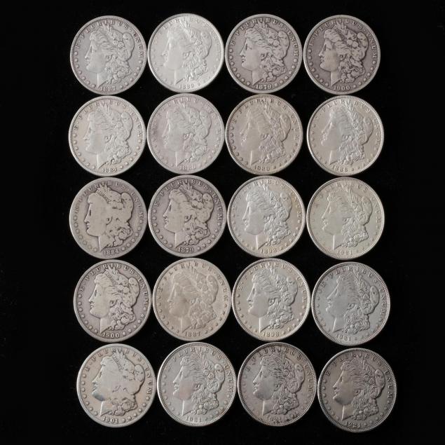 roll-of-20-circulated-morgan-silver-dollars