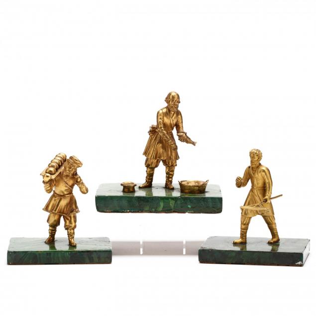 group-of-three-antique-russian-gilt-bronze-figures