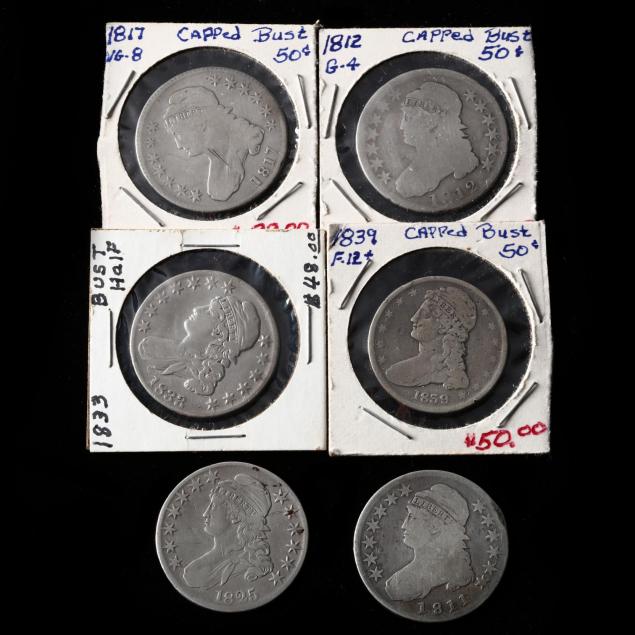 six-circulated-capped-bust-halves