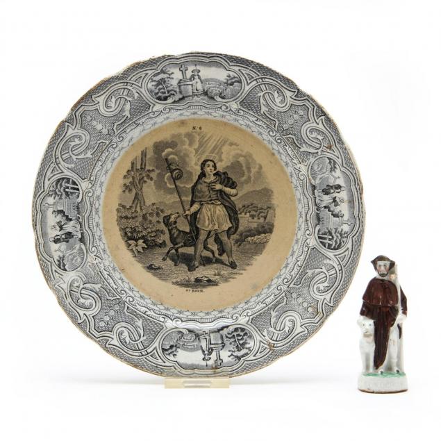 antique-plate-and-figure-of-st-roch