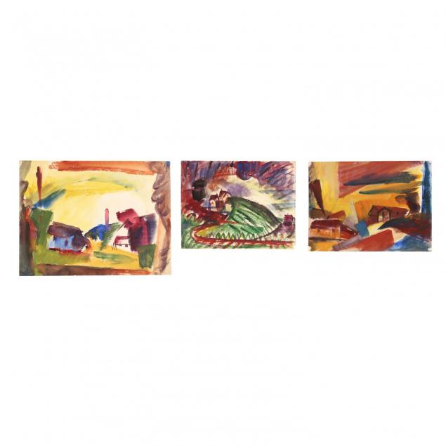 beulah-stevenson-ny-1890-1965-three-mixed-media-landscapes