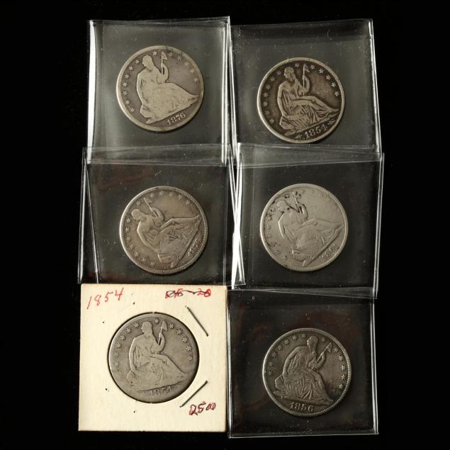 six-liberty-seated-half-dollars