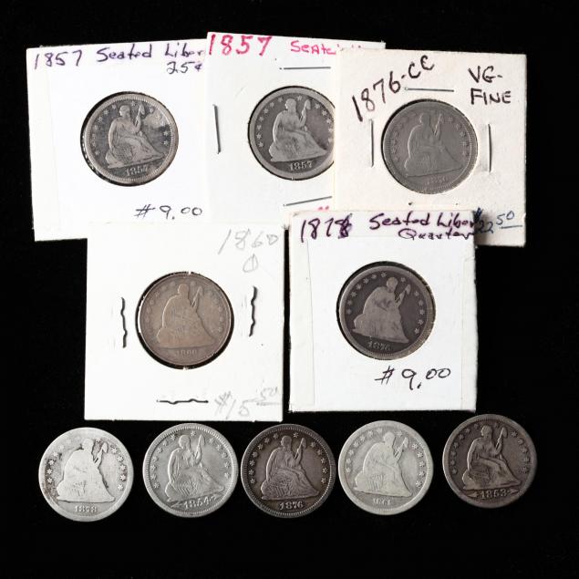 ten-circulated-liberty-seated-quarters